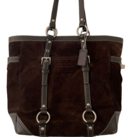Coach Vintage Mahogany Leather & Suede Tote - Picture 1 of 5